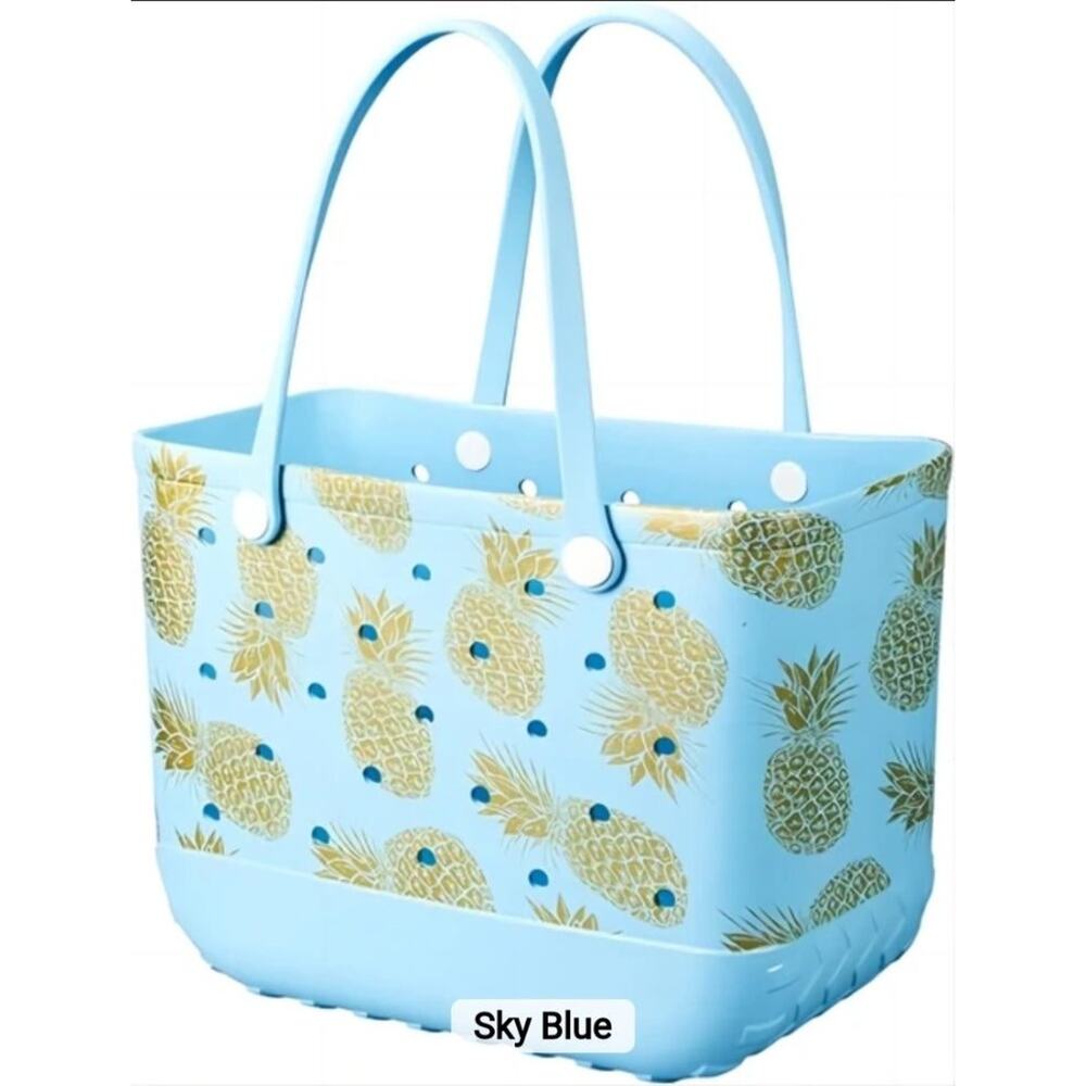 Sky Blue XL EVA Beach Tote Bag — Unbranded / Generic Vinyl Tote
